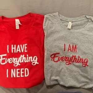 Bella Canvas Red and Gray Statement Tees - sold as a set